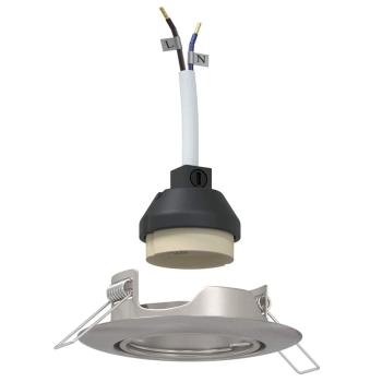 Lampen Set aus 24 Silber Aluminium 9 cm Eingebaute LED-Lampen