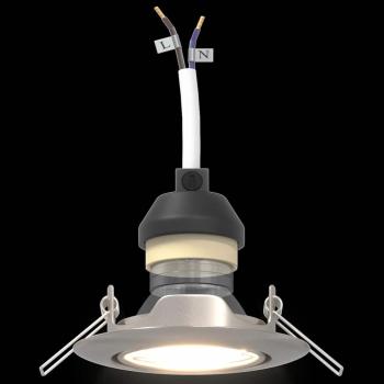 Lampen Set aus 24 Silber Aluminium 9 cm Eingebaute LED-Lampen