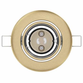 Lampen Set von 6 Messing Metall 9 cm Eingebaute Lichter Rund