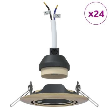 Lampen Set von 24 Messing 9 cm Messing Einbauleuchten Rund