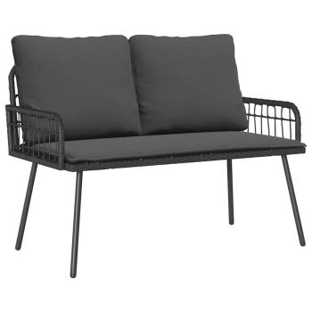 Gartenbank Schwarz 114x64x78 cm Poly-Rattan
