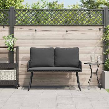 Gartenbank Schwarz 114x64x78 cm Poly-Rattan