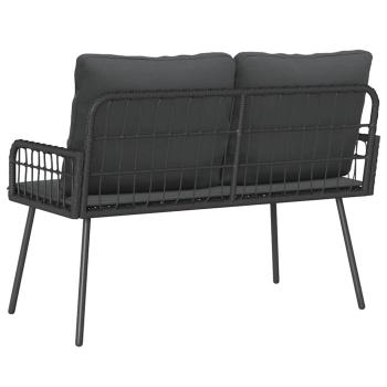 Gartenbank Schwarz 114x64x78 cm Poly-Rattan
