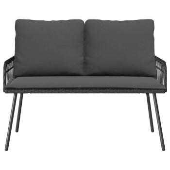 Gartenbank Schwarz 114x64x78 cm Poly-Rattan