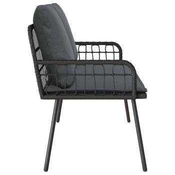 Gartenbank Schwarz 114x64x78 cm Poly-Rattan