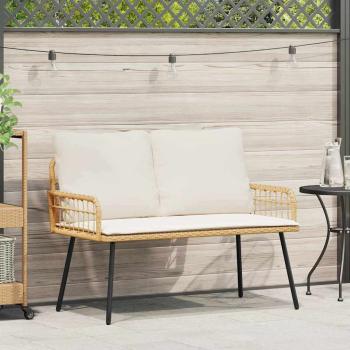 ARDEBO.de - Gartenbank Natur 114x64x78 cm Poly Rattan