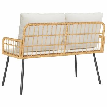 Gartenbank Natur 114x64x78 cm Poly Rattan