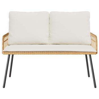 Gartenbank Natur 114x64x78 cm Poly Rattan