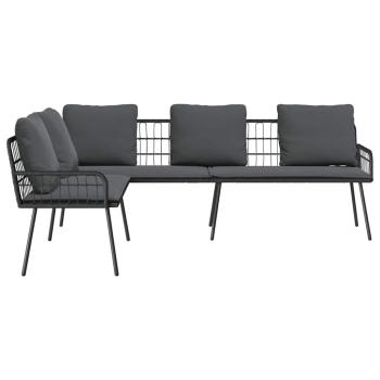 L-förmiges Sofa Schwarz 231x173x78 cm Poly-Rattan
