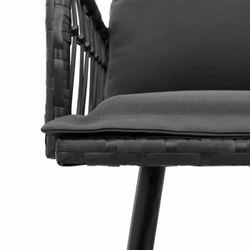 L-förmiges Sofa Schwarz 231x173x78 cm Poly-Rattan