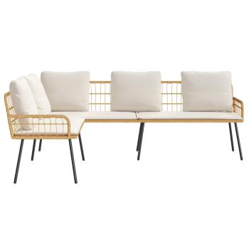 L-förmiges Sofa Natur 231x173x78 cm Poly Rattan