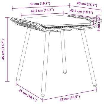 Gartenhocker 2 Stück Natur 50x40x45 cm Poly Rattan