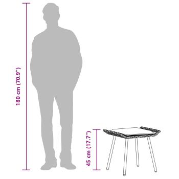 Gartenhocker 2 Stück Natur 50x40x45 cm Poly Rattan