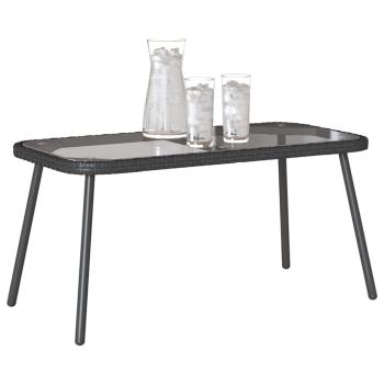 Couchtisch Schwarz 90x45x42 cm Poly-Rattan