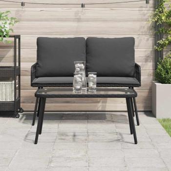 Couchtisch Schwarz 90x45x42 cm Poly-Rattan