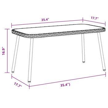 Couchtisch Schwarz 90x45x42 cm Poly-Rattan