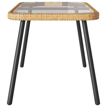 Couchtisch Natur 90x45x42 cm Poly Rattan
