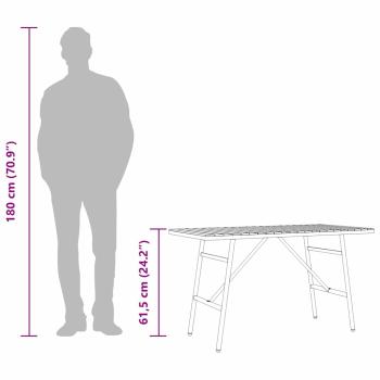 Esstisch Schwarz 110x55x62 cm aus Akazienholz
