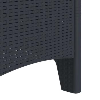 Gartenstuhl Set aus 2 Anthrazit Kunststoff Standard Langlebig