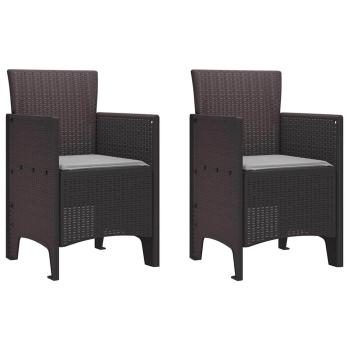 Gartenstuhl Set aus 2 Braun Rattan Standard Langlebig