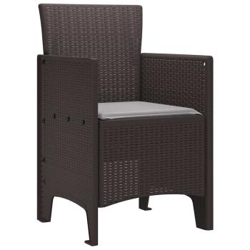 Gartenstuhl Set aus 2 Braun Rattan Standard Langlebig