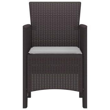 Gartenstuhl Set aus 2 Braun Rattan Standard Langlebig