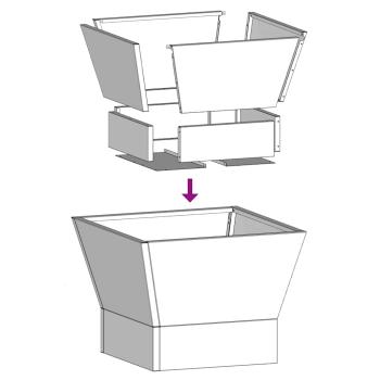 Feuerstelle Quadrat Schwarz 40x40x30 cm Stahl