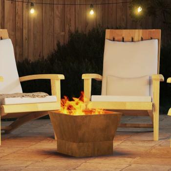 Feuerstelle Quadrat 40x40x30 cm Wetterstahl