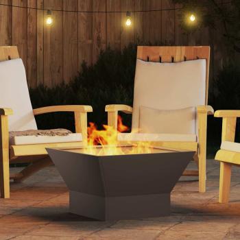 Feuerstelle Schwarz 60 x 60 x 35 cm Wetterfeststahl