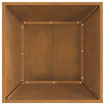 Feuerstelle Quadrat Schwarz 60x60x35 cm Wetterstahl