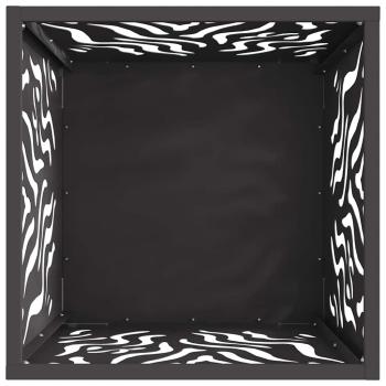 Feuerstelle Quadrat Schwarz 40x40x40 cm Stahl