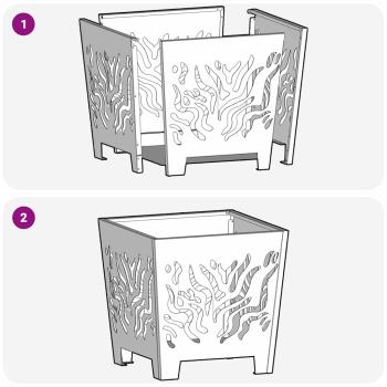 Feuerstelle Quadrat 40x40x40 cm Wetterfester Stahl