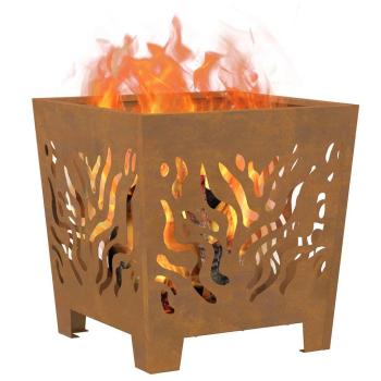 Feuerstelle Quadrat 40x40x40 cm Wetterfester Stahl