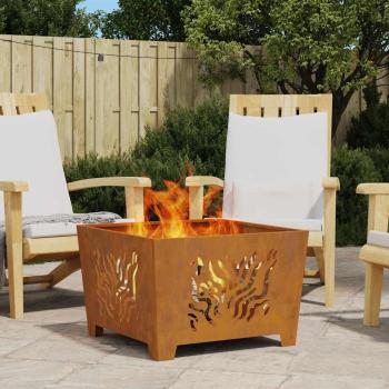 ARDEBO.de - Feuerstelle Quadrat 60x60x40 cm Wetterfester Stahl