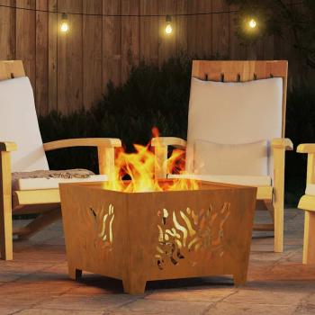 Feuerstelle Quadrat 60x60x40 cm Wetterfester Stahl