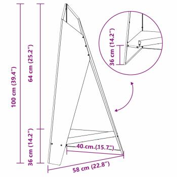 Feuerstelle Pyramid 58x36x100 cm Wetterfester Stahl