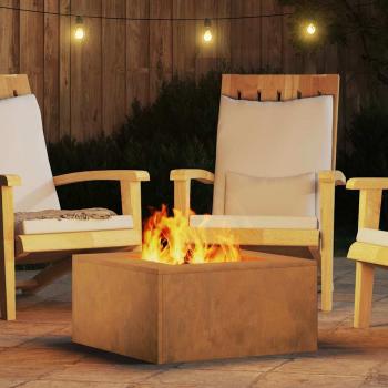 Feuerstelle Quadrat 60x60x30 cm Wetterstahl