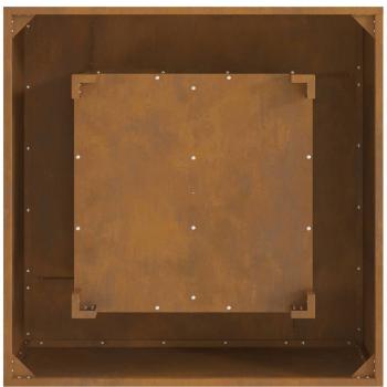 Feuerstelle Quadrat 80x80x40 cm Wetterfester Stahl