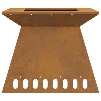 Feuerstelle 48x48x40 cm Wetterstahl