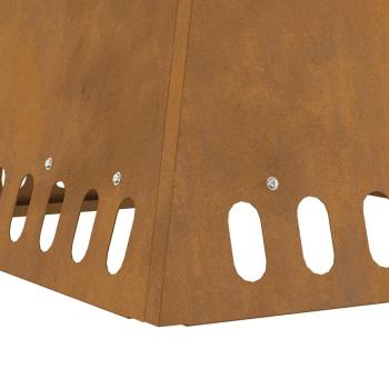 Feuerstelle 48x48x40 cm Wetterstahl