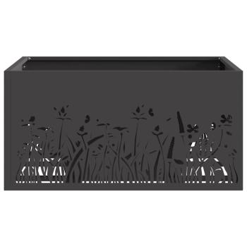 Feuerstelle Quadrat Schwarz 60x60x30 cm Stahl