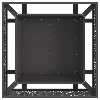 Feuerstelle Quadrat Schwarz 80x80x30 cm Stahl