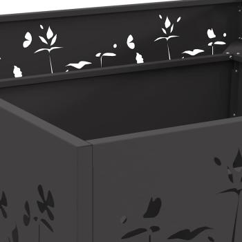 Feuerstelle Quadrat Schwarz 80x80x30 cm Stahl