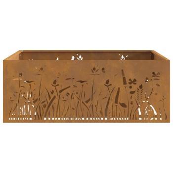 Feuerstelle Quadrat 80x80x30 cm Wetterbeständiger Stahl