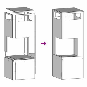 Feuerstelle Quadrat Schwarz 35x35x100 cm Stahl