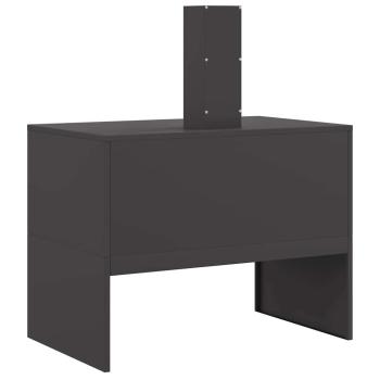 Feuerschale mit Schornstein Schwarz 80x50x96 cm Stahl