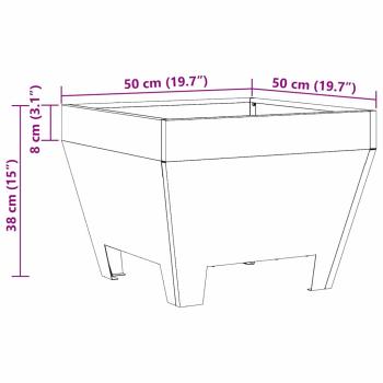 Feuerstelle Quadrat Schwarz 50x50x30 cm Stahl