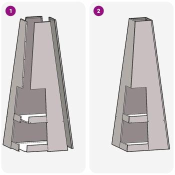 Feuerstelle mit Holzlager 35x35x100 cm Wetterstahl