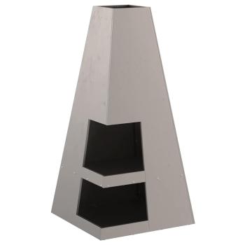 Feuerstelle mit Holzlager 50x50x100 cm Wetterstahl