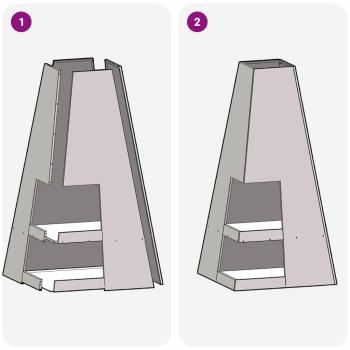 Feuerstelle mit Holzlager 50x50x100 cm Wetterstahl